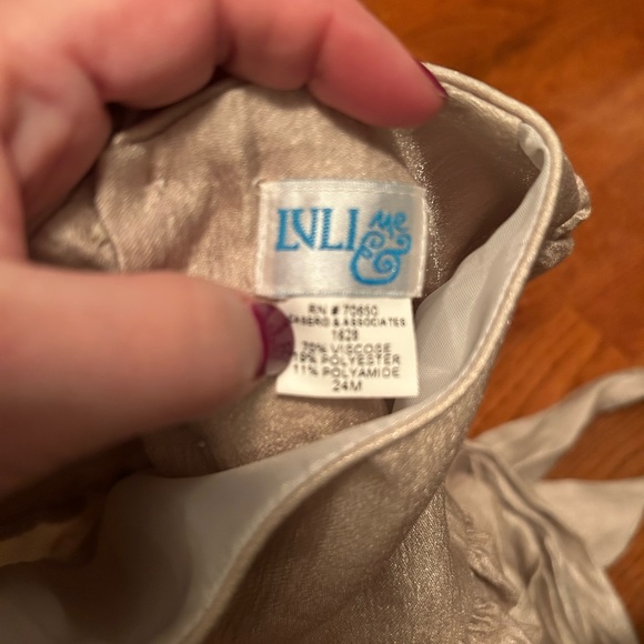 Designer LVLI & Me muted gold holiday dress.  Beautiful dress for little girl. - Picture 3 of 4